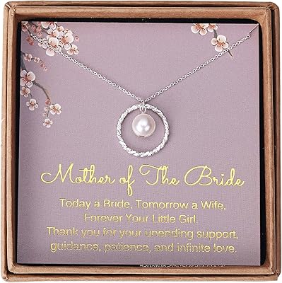 Gift for the mother of the bride - Sterling silver eternity ring with pearls necklace for mother's day and birthday, gift from the bride's bride, metal, metal.. DIAYTAR NIGERIA: Connecting Nigerians with their needs through our affordable and diverse marketplace.