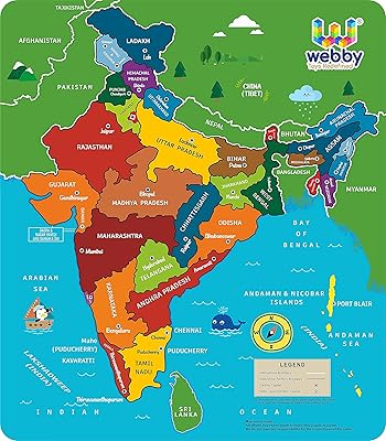 Webbuy wooden educational puzzle of the Indian political map for the education of the capital, children's puzzle of 4, 5, 6, 7, 8 years.. DIAYTAR NIGERIA: Your trusted marketplace that combines variety, affordability and reliable shipping.