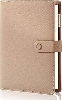 Leather spiral notebook, 6 rechargeable rings writing book, personal organizer, business planner, men and women agenda, synthetic fabric cover, A5 format.. DIAYTAR NIGERIA: Creating access to affordable products for every Nigerian with our swift delivery service.
