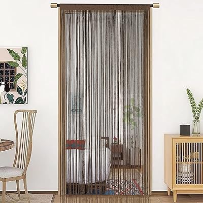 HSYLYM Door Curtain with Fringes In Thick Wire For Placard Privacy For Entrances, Windows, Bedroom, Cabinet, Door, Piece, Backpack 110 "Length 100 x 280 cm / 39 x 110" Brown Color.. Shop the smart way with DIAYTAR Nigeria — fast delivery, affordable everything.