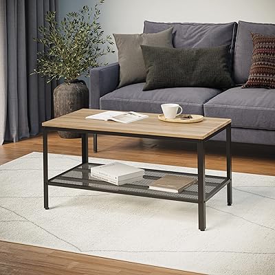 Halewood Furniture Malvern Large Metal Coffee Table / Industrial Style TV Furniture / Storage shelf for living room.. DIAYTAR NIGERIA delivers more than products - we deliver affordable shopping satisfaction nationwide.