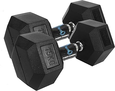 Set of professional hexagonal dumbbells with CoKATO rubber coating.. DIAYTAR NIGERIA transforms how Nigerians shop with our affordable prices and dependable shipping times.