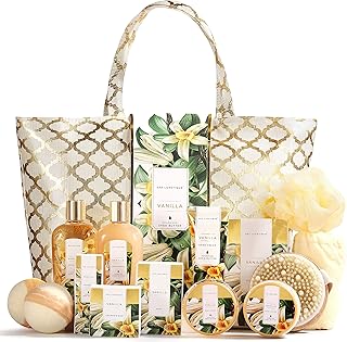 Basket Gift Luxury SPA SPA, Vanilla Woman Gift Baskets, Luxury Bathroom gift box 15 rooms, home relaxing bathing set with massage oil, bath salt, foaming bath, beauty gift box for women... DIAYTAR NIGERIA brings the marketplace home to you with affordable prices and delivery in 5-8 days.