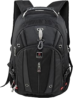 Polyester backpack 1000 deniers Swiss military premium, metal wire transport handle with adjustable padded straps - Black.. You choose it, we deliver it — DIAYTAR Nigeria makes shopping easy.