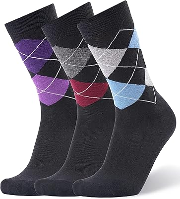 Formal cotton socks for men, regular, flush, calf length, argyle (multicolour).. DIAYTAR NIGERIA: Connecting Nigerians with affordable products through our expansive e-commerce platform.