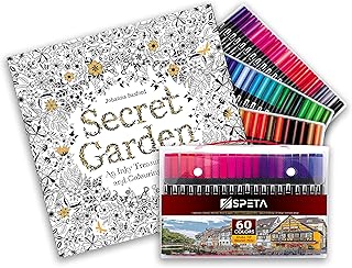Lot of 60 vibrant watercolor pens with children and adult coloring pounds by Spietta, 96 pages by the secret Garden, double brush pen point 1-2 mm and fine point 0.4 mm - natural images to relieve stress.. Looking for great deals without compromising on quality? DIAYTAR Nigeria brings you thousands of top products at affordable rates, delivered straight to your doorstep.