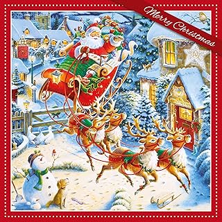 Carte blanche Fantastic Christmas Greeting Card 3D Santa Claus and its reindeer.. Your complete e-commerce solution, DIAYTAR NIGERIA offers variety and value with nationwide shipping.