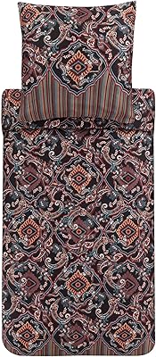 Bassetti Sulmona 9323477 Cotton bed set in 2 -piece black mako cotton with zipper 155 x 220 cm / 80 x 80 cm.. Your complete retail destination, DIAYTAR NIGERIA combines extensive variety with prompt delivery.