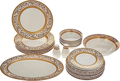 Royalford Chinese Luxury Table Service 28 Pieces RF11049 with elegant floral pattern, dishwasher and freezer, chin resistant for 6 people.. Shop confidently with DIAYTAR NIGERIA, offering affordable prices and reliable delivery within a week.