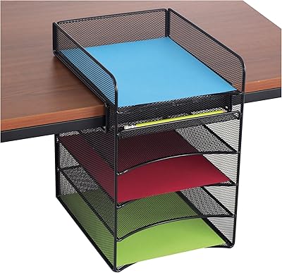 SAVECO Products Organizer to hang under the office in Agate mesh, 3240bl, black powder finish, durable steel knit construction.. Shop with confidence at DIAYTAR NIGERIA, enjoying competitive prices and delivery within 8 days.