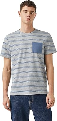Men's striped pocket t-shirt.. DIAYTAR NIGERIA transforms wishes into deliveries with our affordable and reliable e-commerce platform.