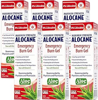 Alocane® Lot of 6 emergency anti-brut gels, 4 % of lidocaine, maximum force, rapid relief of itching for minor burns, sunburns, cooking, radiation, chemicals, first degree burns, first aid, burning care, 2.5 FL OZ.. DIAYTAR NIGERIA connects you with what you need at prices you'll love, delivered within 8 days.