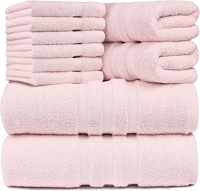 Set of bath towels 10 Pink Zofti pink - 2 bath towels, 2 hand towels and 6 drying towels - Hotel and spa quality towels... DIAYTAR Nigeria: Where affordability meets speed and quality.