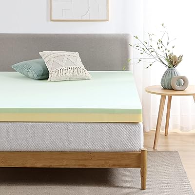 4 -inch zinus -shaped memory foam topper with green / green tea and charcoal tea to refresh / certified certified, queen size.. Shop electronics, clothes, and everything in between on DIAYTAR Nigeria.