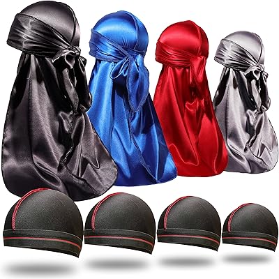 8 pieces Silky durag wave long tail cap for men by Forcewave for 360 wave pack rag.. No hidden costs, no long delays — just DIAYTAR Nigeria convenience.