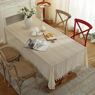 Lace rectangular table cover with yblhhj fringes (100 x 150 cm).. DIAYTAR NIGERIA: Where shopping dreams become reality with affordable prices and prompt shipping.