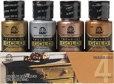 Set of 4 bottles of golden acrylic paint 2 oz.. DIAYTAR NIGERIA: Where affordability and variety come together with nationwide 5-8 day delivery.