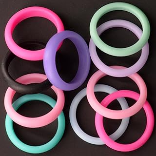 Stackable rings for women [10] silicone bands - Size 4 - Ideal for travel, sport, gym, yoga, etc... Why wait? Get your order in 5–8 days with DIAYTAR Nigeria.