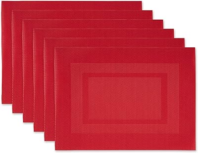 Interior and exterior PVC tablecloths, size 13 x 17.25, Tango red, set of 6 pieces.. DIAYTAR NIGERIA: Where shopping is affordable, selection is vast, and delivery is always reliable.