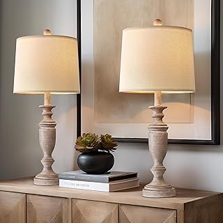 Vintage Table Lamp Portress 24.5 ", batch of 2 for bedroom, office, living room, children's bedroom, study room, office, rustic design in resin.. DIAYTAR NIGERIA brings the market to your fingertips with affordable prices and swift delivery services.