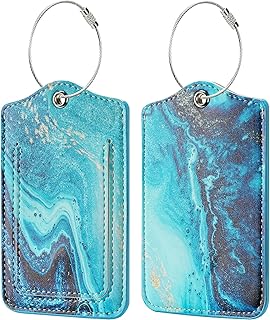 Goto luggage labels with complete confidentiality cover, name -Address name and stainless steel label for baggage bags for women men children travel - blue sandy sandy.. Order today, receive in days — DIAYTAR Nigeria makes it possible.