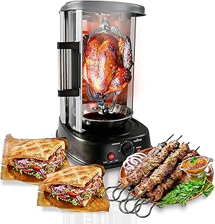Vertical Rotative Shawarma Machine with Energy Economy and Nutri Chef Resistant with Kebab support and 7 skewers.. DIAYTAR NIGERIA: Connecting Nigerians with their needs through our affordable and diverse marketplace.