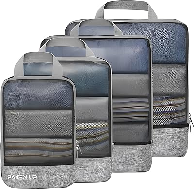 4 -room waterproof compressed packaging cubes, travel packaging organizers (gray).. DIAYTAR NIGERIA: Nigeria's answer to affordable online shopping with reliable 5-8 day delivery guarantee.