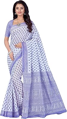 Sari print pure cotton for women without blouse, white-marron, 5.5 m.. Get what you need, when you need it — DIAYTAR Nigeria delivers fast.