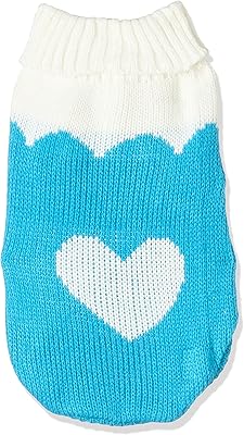 Set of Ohana winter clothing - Hot high collar sweater with elastic cuffs for cats and dogs - United Color with blue heart pattern - Size M, PCW0021/06.. Discover shopping made effortless with DIAYTAR NIGERIA's comprehensive platform and quick shipping.