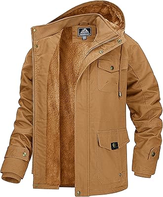 Magcomsin Cargo jacket for men, hot winter coats lined with fleece, cotton military jackets with removable hood.. The future of online shopping in Nigeria is here — welcome to DIAYTAR.
