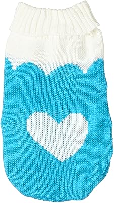 Set of ohana winter clothing - High collar sweater and elastic cuffs for cats and dogs - Blue heart pattern - Size S.. Shop across categories with ease at DIAYTAR NIGERIA, delivering affordability within the week.