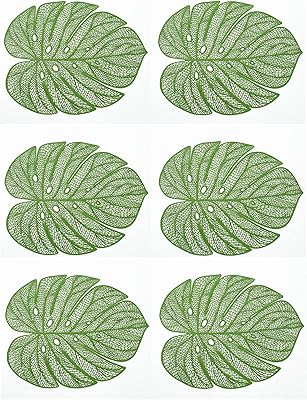 Alykdon - Vinyl tablecloths with green leaves for dinner table, set of 6 sets of metal plastic tables wipers for wedding party table decoration (45 x 35 cm).. Discover why millions choose DIAYTAR for affordable online shopping with delivery in just 5-8 days.