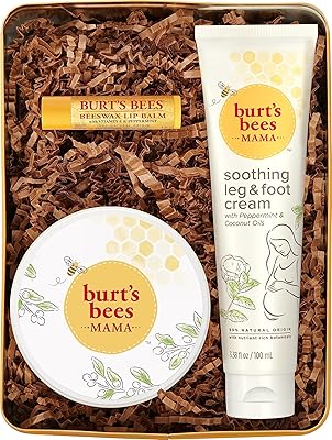 Burt's Bees set, 3 pregnancy skin care products - Mama Belly Butter, original lip balm with beeswax, legs for legs and feet, with gift box.. DIAYTAR NIGERIA connects your desires with reality through our affordable e-commerce platform and quick delivery.