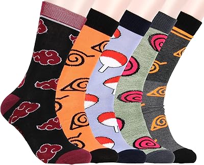 Socks Naruto Shippuden Uchiha Akatsuki Uzumaki Clan Hidden village Lot of 5 adult socks.. DIAYTAR NIGERIA: Where shopping dreams come true with budget-friendly prices and nationwide shipping.