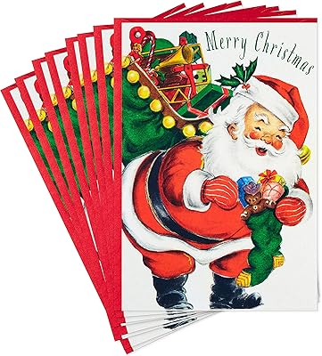 Hallmark Christmas cards, Vintage Santa Claus (8 cards with envelopes), 699xxh8015.. DIAYTAR NIGERIA: Your gateway to affordable shopping with thousands of products delivered nationwide.