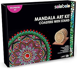 Mandala Solopolo mandala art glass set with Supply Supply for Potel Beginners.. DIAYTAR NIGERIA: Making quality accessible to all Nigerians with affordable prices and quick delivery.