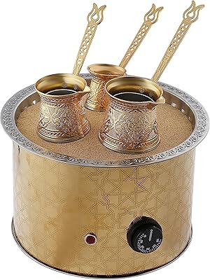 Turkish Tulkish Sand coffee maker - Heating machine with copper -colored coffee maker and Turkish coffee, Turkish sandbus.. Shop with confidence at DIAYTAR NIGERIA, enjoying competitive prices and delivery within 8 days.