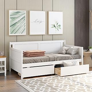 Homsof rest bed with 2 drawers, double sofa bed, bedroom storage drawers, living room, white.. From daily needs to rare finds, DIAYTAR Nigeria brings it to your door.