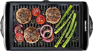 Electric Grill of Smoked Man Chefman with non -stick baking surface and button.. Experience retail therapy without the financial stress at DIAYTAR NIGERIA's affordable e-commerce platform.