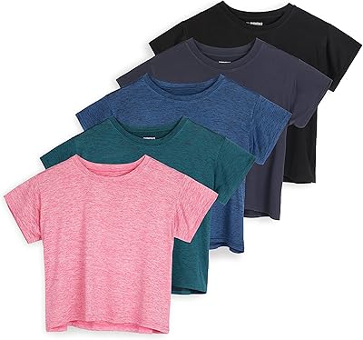 Lot of 5: Elastic sports t-shirt with round neck and short sleeves for women (available in large sizes).. Say hello to Nigeria’s fastest-growing e-commerce site — DIAYTAR Nigeria.