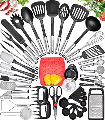 Home Hero Kitchen Utensils 44 rooms - Nylon and stainless steel kitchen battery with spatula - Utensiles and kitchen gadgets box.. DIAYTAR NIGERIA: Your one-stop e-commerce destination with affordable prices and nationwide delivery in 5-8 days.