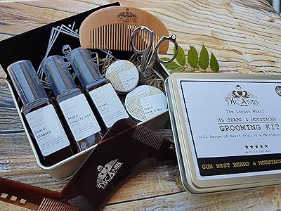 Kit of treatment for mustache and beard makanis, 10 -room gift box - hydrate and feed your beard - healthy and shiny male fragrance.. Everything you need is just a click away with DIAYTAR Nigeria — shop now and receive your order in days.