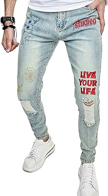 Torn jean cup slim serito for men pants with a comfortable and straight design.. DIAYTAR NIGERIA: Connecting Nigerians with their needs through our affordable and diverse marketplace.