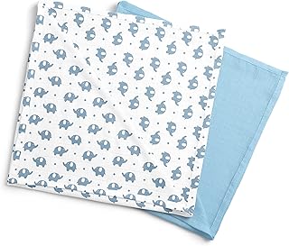Moon bamboo moussel scarf/swaddling. light. Breathable. Package of 2 for infants and newborns. Elephant and blue print. 0m+, multi.. DIAYTAR NIGERIA: Where quality meets affordability, with thousands of products delivered in less than 8 days.
