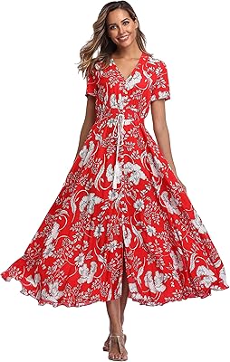 Long Floral Bohemian Dress For Women High Boutonnée Ample Beach Dress.. DIAYTAR NIGERIA transforms dreams into deliveries with our affordable prices and 5-8 day shipping.