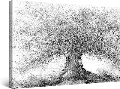 Startonite black wall canvas and white abstract watercolor with framed photo tree interior decoration for living room 32 "x 48".. DIAYTAR NIGERIA transforms online retail with unbeatable prices and consistent delivery timeframes.