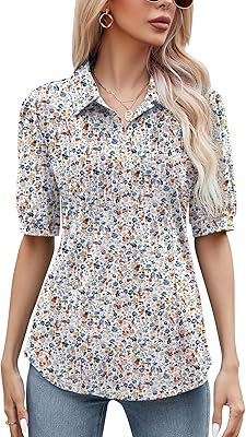 Blouses for relaxed women's dressed with short sleeves and buttoned collar, loose tunic, summer high 2023.. Unlock access to a wide range of products with DIAYTAR NIGERIA's affordable e-commerce platform.