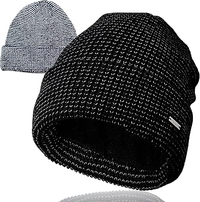 Knitted hat with large cuffs with reflective strings, hot hot winter hat for men, one size.. Elevate your shopping experience with DIAYTAR NIGERIA's vast catalog and budget-friendly options.