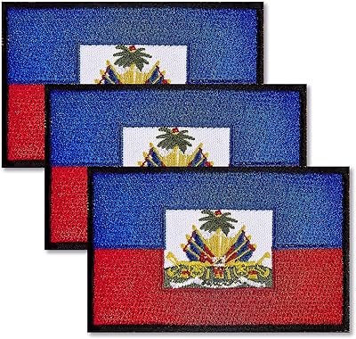 Zxvzyt 3 packs of patch embroidered with Haitian flag, Haitian military flags, emblem for clothes, hat, backpack, decorations.. DIAYTAR NIGERIA provides endless shopping possibilities with affordable prices and prompt delivery service.