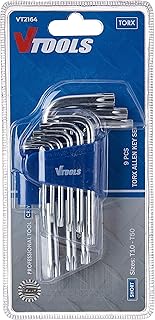 Game of 9 Torx keys with Vanadium V Tools chrome (1.5-10 mm), gear gear for home basic repairs and general use, VT2164.. DIAYTAR NIGERIA transforms wishes into deliveries with our affordable and reliable e-commerce platform.